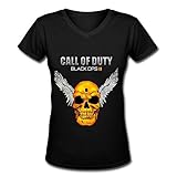 Suitable for personal wear Call Of Duty Black Ops3 Fan Logo V Neck T Shirt For Women Black XX-Large