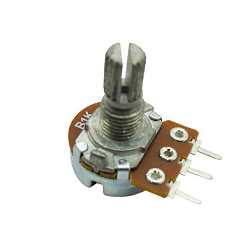 Aihasd 10PCS B1K 1K Ohm Adjustment Single Linear Rotary Taper Potentiometer Shaft 15mm - 5