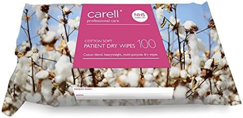 Carell Cotton Soft Patient Dry Wipes, 2 Packs of 100 Wipes