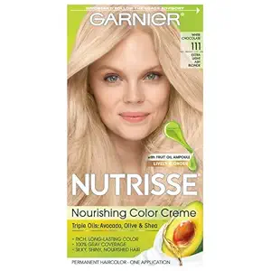 Garnier Nutrisse Level 3 Permanent Hair Creme, Extra, Light Ash Blonde 111 (White Chocolate)