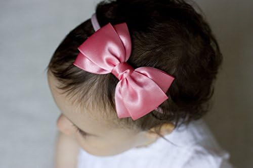 Emma Satin Bow Handmade Baby Headband - Baby to Adult Headband (Pink)