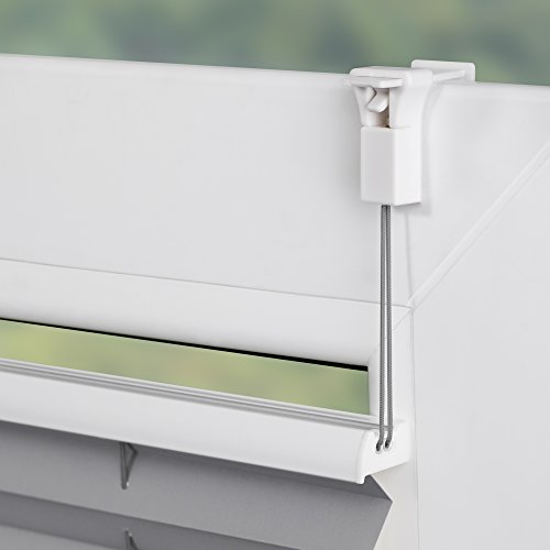 Lichtblick PVV.070.130.02 Plissee Klemmfix, Thermo, ohne Bohren, verspannt, Verdunkelung Grau 70 cm x 130 cm (B x L) - 5