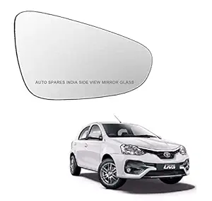 Car Styling - Right Side View Mirror Glass for T. Etios Liva 2013-2019 Model Type 2 Pack 01 Pcs.