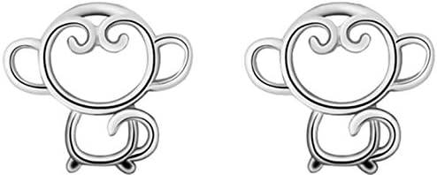Aier Wish Ladies Basic Monkey Earrings 925 Sterling Silver Pearl Hypoallergenic Stud Earrings