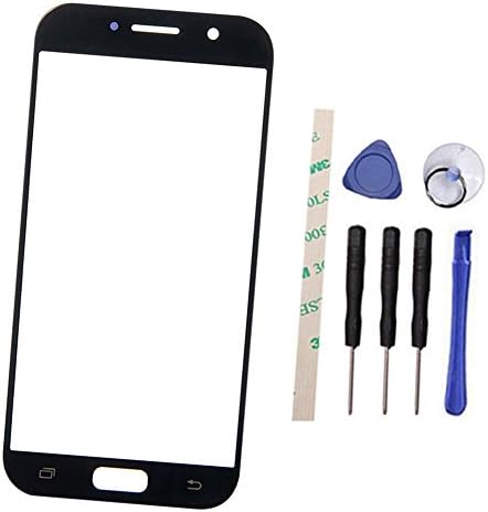 General Outer Screen Front Glass Lens Replacement For Galaxy A7 (2017 Version) A720 A720F (Not LCD and Not digitizer) with Adhesive (black)