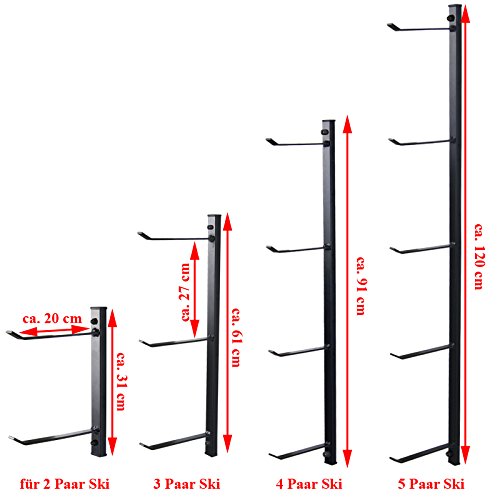 4U® Skihalter Skiträger Skistöcke Ski Aufbewahrung Wandhalter Halter