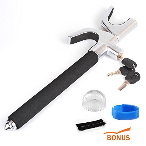 Preisvergleich Produktbild HAODELE Lenkradschloss, Universal-Sicherungsklemme, strapazierfähig, für Fahrzeuge, verstellbar, mit 3 Schlüsseln