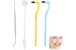 KEWUF Tooth Eliminador de Manchas Dentales, Eliminador de Sarro de Dientes, Limpieza de Dientes, Borrador de Manchas Dentales (2 Removedores de Sarro, 1 Gancho Dental, 1 Espejo Dental)