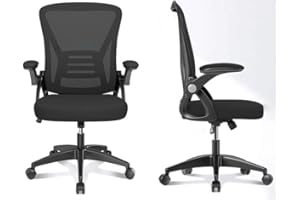 FENIXSHOP24 Sedia da Ufficio Ergonomica con Supporto Lombare, con Braccioli regolabili, Regolazione in Altezza, Poltrona girevole con ruote e rete traspirante – Nera - HLD-1809