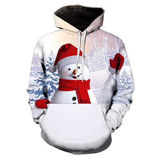 Preisvergleich Produktbild Christmas Pullover Herren Damen Unisex UFODB Männer Weihnachtspullover Casual Sweatshirt Winterpullover Kapuzenpullover Pulli Weihnachtspulli Weihnachtsparty Oberteile