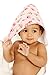 Large Hooded Towel White with Pink Roses, 100 x 100 cm