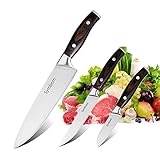 kochmesser set mit tasche Utility Küchenmesser: 5-Zoll-Küchenmesser ist ein Messer mittlerer Größe. Sie können dieses vielseitige Kochmesser hacken, schneiden, hacken, schneiden, würfeln. Dies ist ein sehr kleines und leichtes Messer