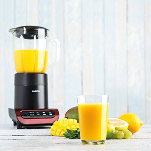 Klarstein • Lambada • Standmixer • Küchenmixer • Hochleistungsmixer • Smoothie Maker • Power Blender • 650 Watt • 1,5 Liter Fassungsvermögen • Glasbehälter • vier Edelstahlklingen • 3 Geschwindigkeitsstufen • Puls-Funktion • geschmacksneutral • rot - 5