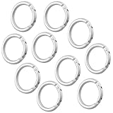 10 Silver Round Carabiner Camp Spring Snap Clip Hook Keychain Keyring Climbing
