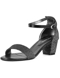 MarcLoire Women & Girls Footwear Sandals, Casual Wear Stylish & Fashionable Sandals, Party Wear Open Toe Fashion Sandals with Buckle Closure, Black / ML00075302-P