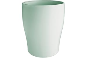 mDesign Papelera de oficina redonda – Papelera metálica compacta para baño, cocina o despacho con gran capacidad para residuos – Elegante cubo de basura de metal – verde menta