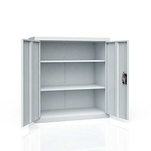 Aktenschrank Büroschrank Werkzeugschrank Metallschrank Universal Stahl Schrank 2 Einlegeböden - 6