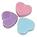 Produktbild PsmGoods® Kosmetik Pinsel Reiniger Finger Handschuh Pinsel Silikon Board Makeup Scrubber Hand Reinigung Tool Set von 3 (Heart Shaped Brush)