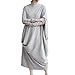 Produktbild WWricotta Plus Size Women's Casual Long Sleeve O-Neck Cotton Long Maxi Irregularity Dress(Grau,S)