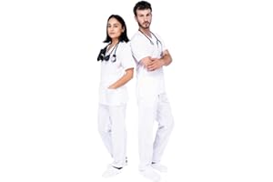 Unisex Medizinische Berufsbekleidung Set - Kasacks Damen Und Kasack Herren, Weiche Und Bequeme Passform, Berufsbekleidung Pflege Uniform, Kassak Set Pflege Modern, Atmungsaktives Gewebe