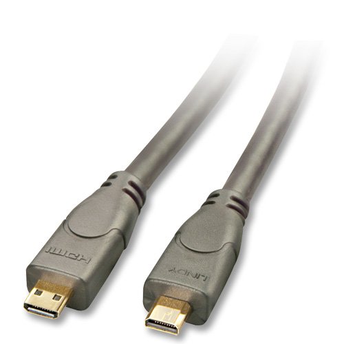 LINDY High-Speed HDMI-Kabel mit Ethernet (Typ D/D (micro), 1 m)