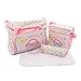 4pcs Baby Diaper Nappy Changing Bag Multi-functional Waterproof Mummy Shoulder Bag Bottle Holder Travel Backpack BC-P (pink)