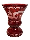 original böhmisches Glas Oberstdorfer Glashütte Antik Glass Vase Egermann böhmisches Glas Kristall Rubin rot Glas Vase Sammler Glas gebraucht Zustand Höhe 20 cm Durchmesser Oben 14,5 cm