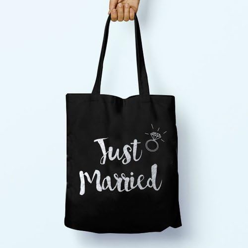 Just Married, Bride, Wedding, Hen Do, Shoulder, Tote, Long Handles, Graphic, Cute, Tumblr, Hipster, Beach, Gym, Festival, School, Bag