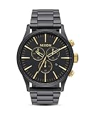 Nixon Unisex Erwachsene Chronograph Quarz Uhr mit Edelstahl Armband A386-1041-00