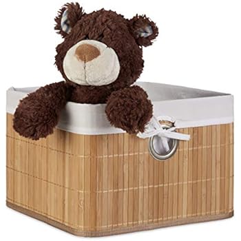 Relaxdays Corbeille Panier De Rangeent Housse Aovible Poignée Boîte étagère Aroire HxlxP 20 X