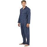 Mens Brushed Pure 100% Cotton Pyjamas Winter Warm Flannel Thermal M L XL XXL