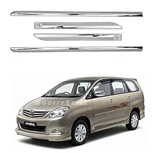 ModifyStyle Side Beading/Side Cladding/Door Garnish/Door Protector Chrome Suitable for Toyota Innova (2008 to 2010) Type 2 (Set of 4pcs)