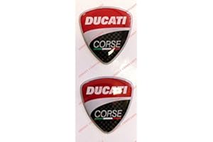 ADESIVI COMPULSIVI Par de adhesivos resinados con logotipo de Ducati Corse, efecto 3D, para depósito o casco