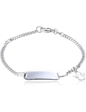Xaana Kinder und Jugendliche Armband 925 Sterling Silber rhodiniert 14 cm Identität glanz mit Engel Herz 14 cm...