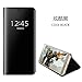 Price comparison product image xinyunew Oneplus 6 Case,Oneplus 6 Cover with [Transparent Tempered Glass Screen Protector], Luxury Mirror Smart Clear View Flip Hard Cover skin Stand case For Oneplus 6 Black