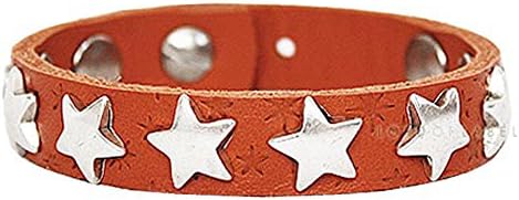 Bracelet Orange Leather Bracelet with Silver Star Studs One BB6026L03 – 340
