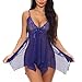 Produktbild i-uend Erotik Sleepwear Kleid Dessous, Damen Dessous, Sexy Minikleid Unterwäsche Mesh Bodysuit Mehrfarbiges Dessous Eine Größe