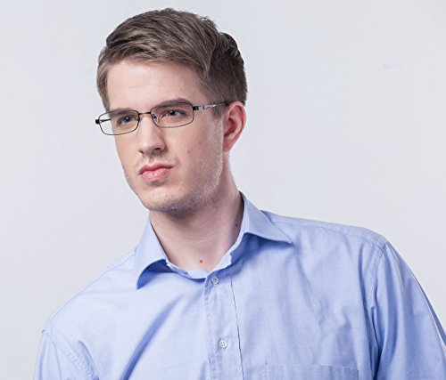 Archgon GL-B191-K Computer Eyewear Anti Blue-Light Glasses UV Protection Full Rim with Crystal Lens-Titan - 3