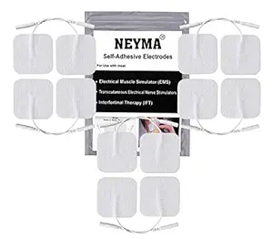NEYMA Self Adhesive Electrode Pads for Electronic Stimulator,IFT,Tens and EMS Sticky Pads (5cm, White) -Pack of 3