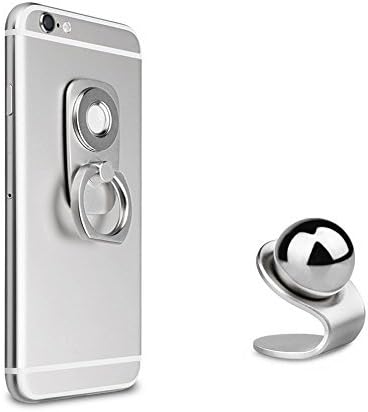 iQSW 360 in-vehicle holder rotation Powerful magnetism magic One set of ring stands Stream line design All the smart phone correspondences [ model ] (silver)