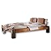 Produktbild Massivholzbett Bormio, Hasena Oak Line Wild, Wildeiche natur, gebürstet, Füße Iron 20 cm - Grösse 140x200