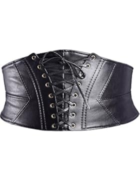 eBoot Elastische Taille Gürtel Gefesselt Korsett Cinch Mattenketten mit Druckknopf, Schwarz