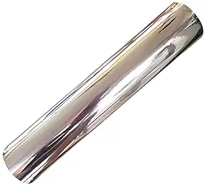 SUNBIRD Self Adhesive Decorative Contact Paper Peel and Stick Color Wallpaper Waterproof PVC Home Kids Room Kitchen (Silver Chrome 12 x 48_inch)