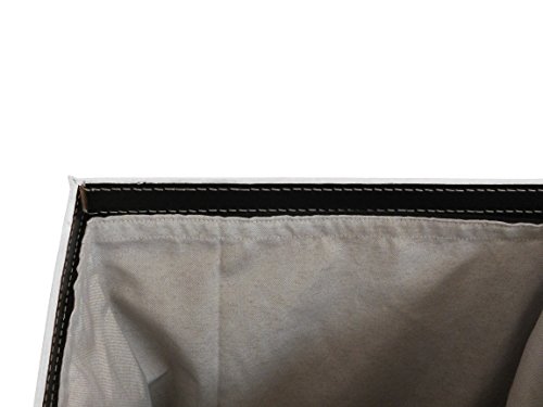 ANGELA: Wäschekorb Design aus „regenerethed leder“ farbe Weiß, mit abnehmbaren Baumwoll Leinwand. - 4