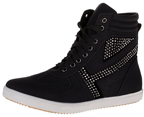 Preisvergleich Produktbild Damen Sneaker Freizeitschuh Damen Sneaker Schnuerschuhe Schuhe Turnschuhe Damenturnschuhe Halbschuhe, Farbe Schwarz, Gr. 39