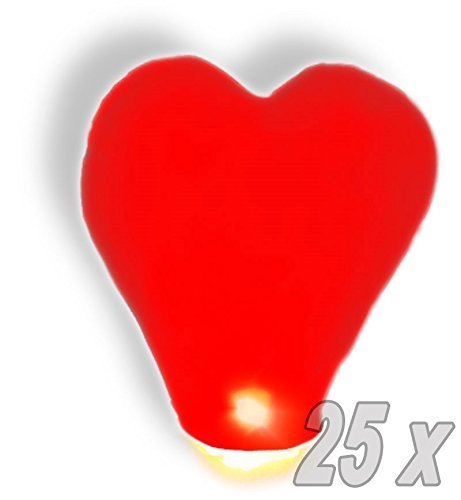 Sylaterne Himmelslaterne Skylaternen XXL Laterne Herz rot Herzballon Ballon (25)