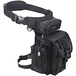 Jueachy Bolsa de Cintura Multifuncional para la Pierna, táctica, Militar, para Pesca, para Motociclismo, Senderismo, (Negro)
