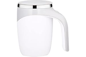 KKPLZZ Automatyczny magnetyczny kubek do kawy, 380 ml, elektryczny kubek do mieszania, do domu, biura, na podróż, do samochodu, do gorącej kawy, herbaty mlecznej