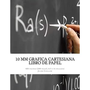 10 mm Grafica Cartesiana Libro de Papel: 400 paginas (200 hojas), 8,5 x 11 pulgadas