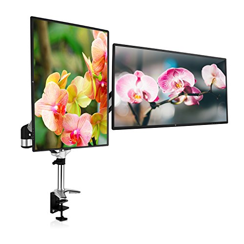 V7 Professional DM3GSAD-1E LX Doppel-Gasfeder-Monitor-Halterung für zwei Monitore bis zu 76.2cm (30 Zoll) oder mit 8kg Gewicht (Vesa 75×75, 100×100) - 7